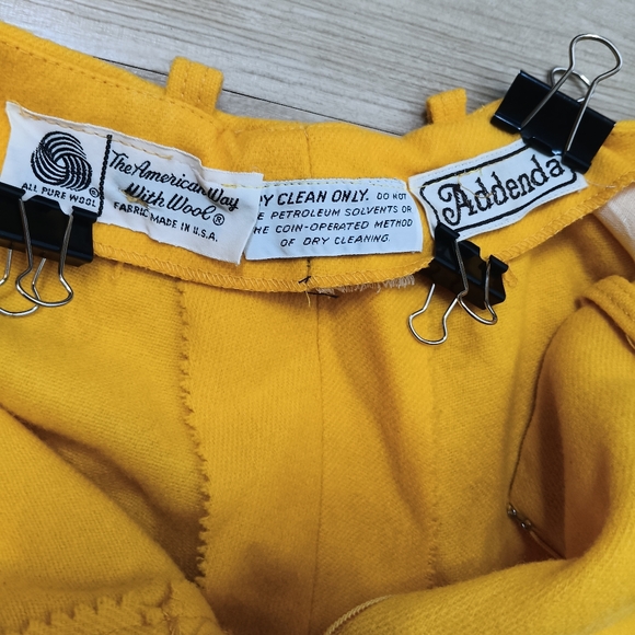 SOLD Vintage Addenda Women's XS Yellow Wool USA Wide Leg Sailor Nautical Pants - Picture 5 of 6